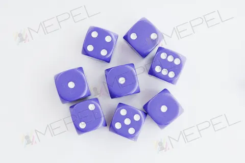 Kości Chessex - kostka k6 12mm Opaque Purple/white