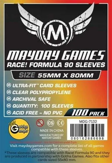 Koszulki na karty Mayday "Race! Formula 90" 55x80 mm 100 sztuk