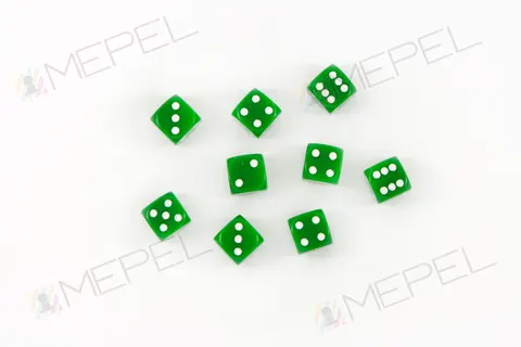 Kości Chessex - kostka k6 12mm Opaque Green/white