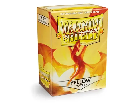 Koszulki na karty Dragon Shield Matte - żółte - 100 sztuk
