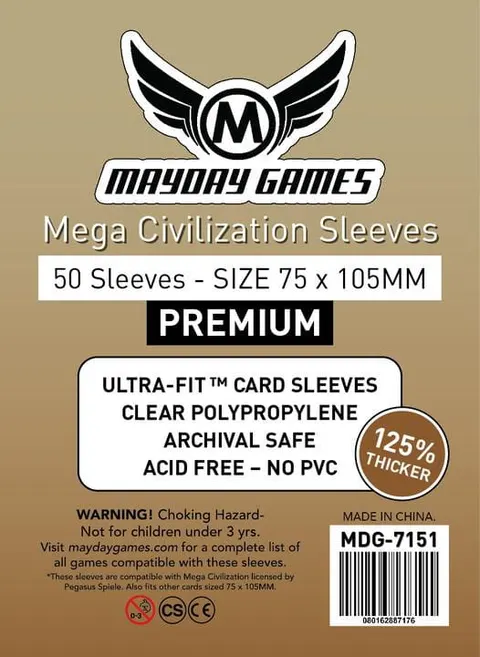 Koszulki na karty Mayday Mega Civilization Premium 75x105 mm 50 sztuk