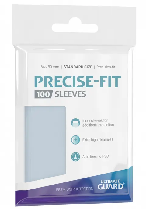 Koszulki na karty Ultimate Guard: Precise-Fit Standard Size 64x89 mm (100 sztuk)