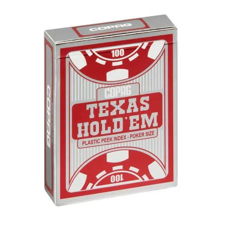 Karty do gry: Copag Texas Hold'em Poker Peek Index - czerwone