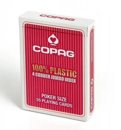 Plastikowe karty do gry: Copag 310 Poker 4 Corner Jumbo Index - czerwone