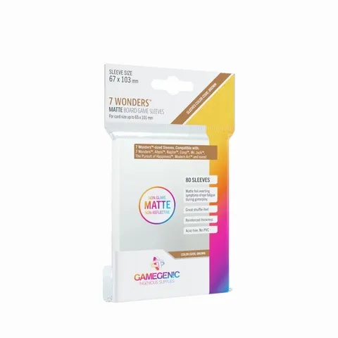 Koszulki na karty Gamegenic: Matte 7 Wonders (65x100 mm) - 80 sztuk