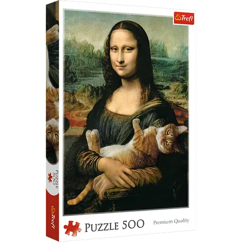 Puzzle 500 Mona Lisa i kot Mruczek