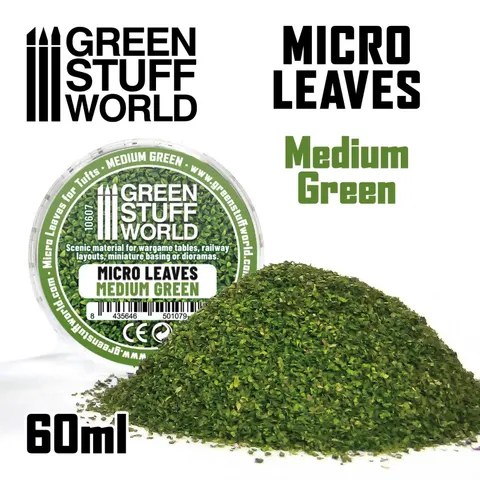 Green Stuff World: Posypka modelarska - Miniaturowe liście - Medium green mix