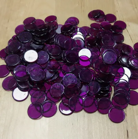 Przezroczyste krążki 20mm - fioletowy (100 szt.)