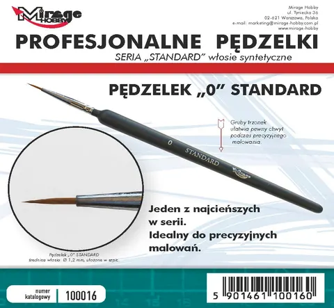 Mirage Hobby: Pędzel Standard "0" (włosie syntetyczne)