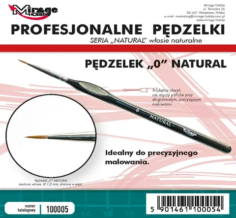 Mirage Hobby: Pędzel Natural "0" (włosie naturalne)
