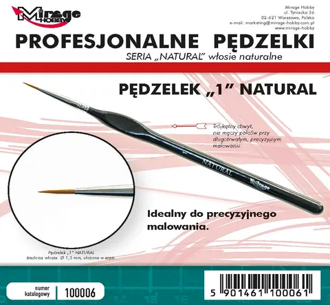 Mirage Hobby: Pędzel Natural "1" (włosie naturalne)
