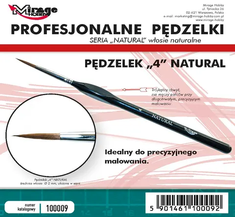 Mirage Hobby: Pędzel Natural "4" (włosie naturalne)