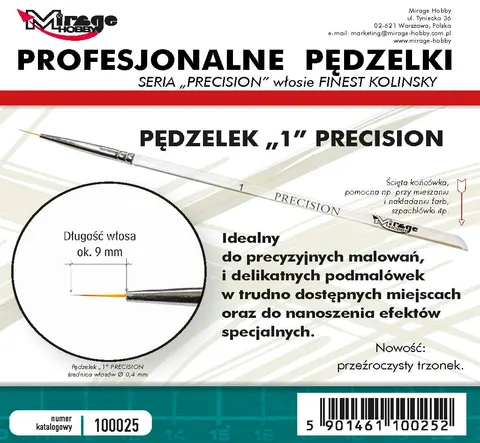 Mirage Hobby: Pędzel Precision Kolinsky "1" (finest)