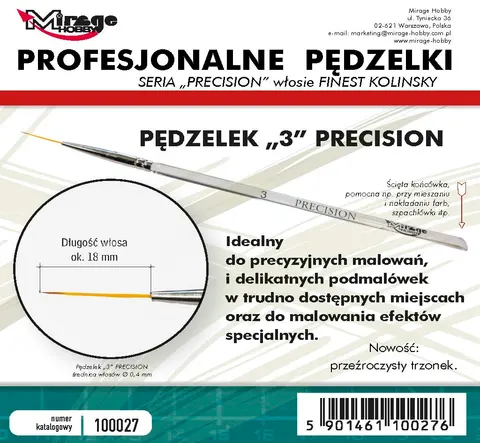Mirage Hobby: Pędzel Precision Kolinsky "3" (finest)