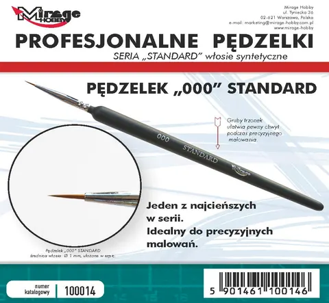 Mirage Hobby: Pędzel Standard "3/0" (włosie syntetyczne)