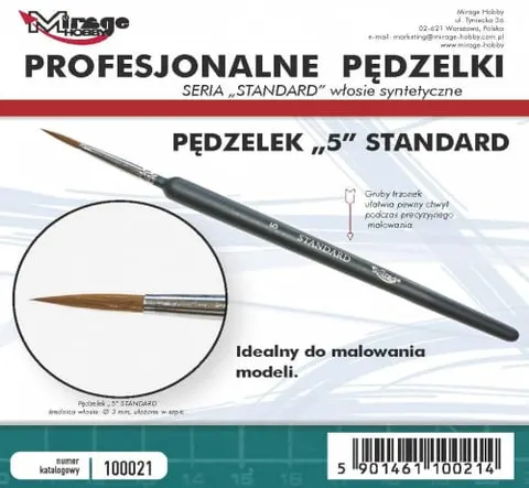 Mirage Hobby: Pędzel Standard "5" (włosie syntetyczne)