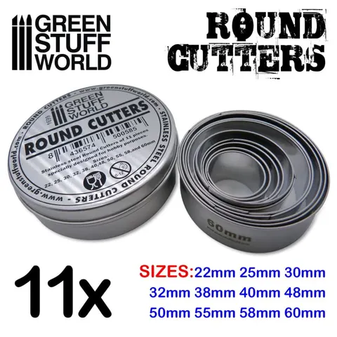 Green Stuff World: Okrągłe frezy do podstaw (Round Cutters)