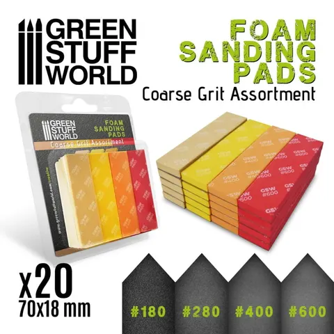 Green Stuff World: Zestaw gąbek szlifierskich 180-600 (Foam Sanding Pads)