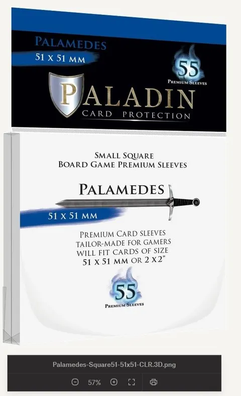 Koszulki na karty Paladin - Palamedes 51x51 mm