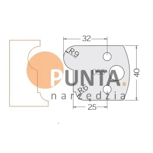 Dimar nóż i ogranicznik HSS prof. 055 40 symbol: d3305540