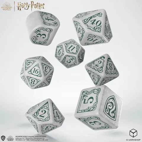 Zestaw kości Harry Potter modern: Slytherin - biały