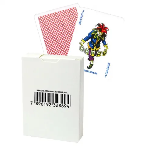Karty do gry: Copag 4 Corner Jumbo poker cards in white box - czerwone