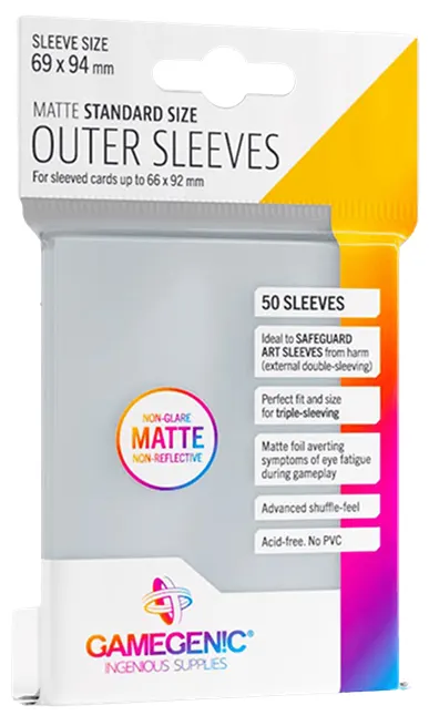 Koszulki na karty Gamegenic: Matte Outer Sleeves Standard (66x92 mm) - 50 sztuk
