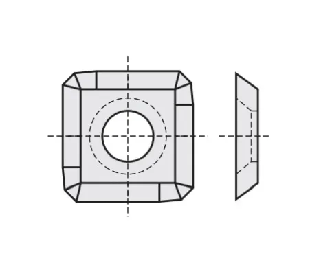 Płytki wymienne 14,3x14,3x2,5 czteroostrzowe prawe 62143254