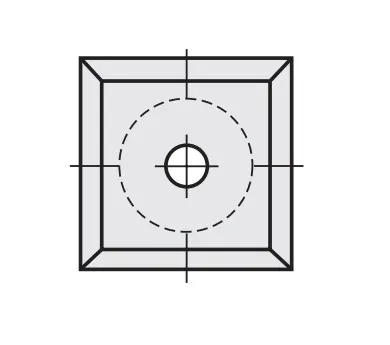 Płytki wymienne 14x14x2 czteroostrzowe z otworem 4 mm 614205