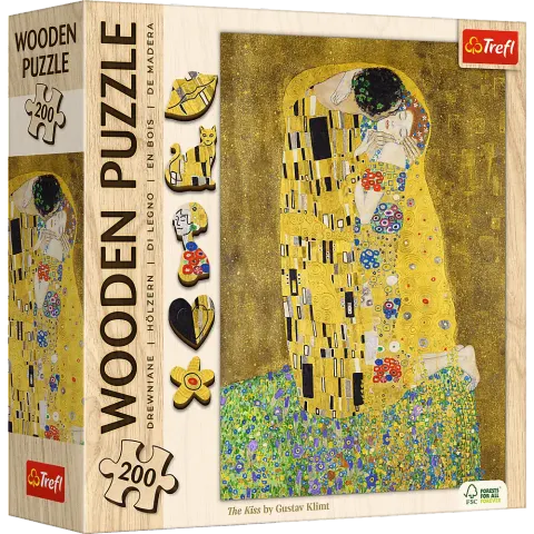 Puzzle drewniane 200 - Pocałunek - Gustav Klimt