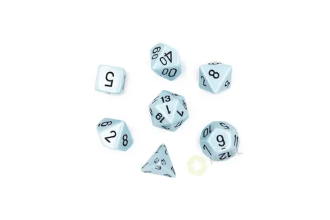 Kości Chessex - zestaw 7 kostek Opaque Pastel Blue/black