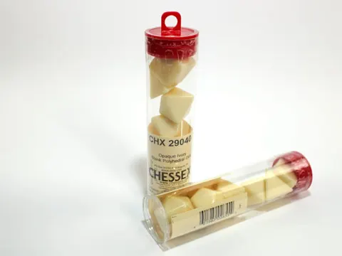 Kości Chessex - zestaw 6 czystych kostek Ivory