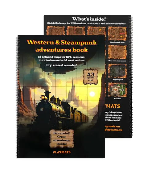 RPG Book: Western & Steampunk - A3 siatka kwadratowa