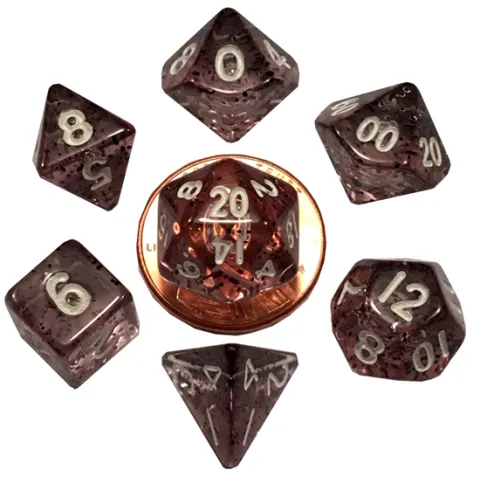 Kości Fanroll - zestaw 7 mini kostek Ethereal Black (10mm)
