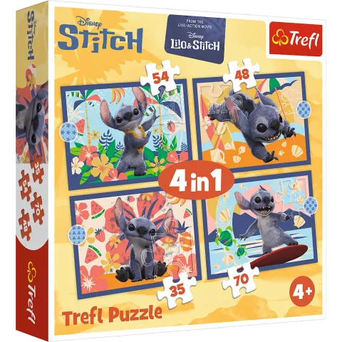 Puzzle 4w1 Lilo & Stitch, Wakacje na Hawajach