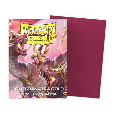 Koszulki na karty Dragon Shield: Matte Dual - Pomegranate & Gold - 100 sztuk