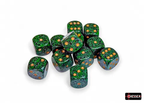 Kości Chessex - kostka k6 12mm Speckled Golden Recon