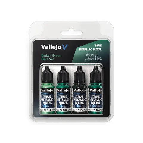 Vallejo: True Metallic Metal - Dusken Green Paint Set