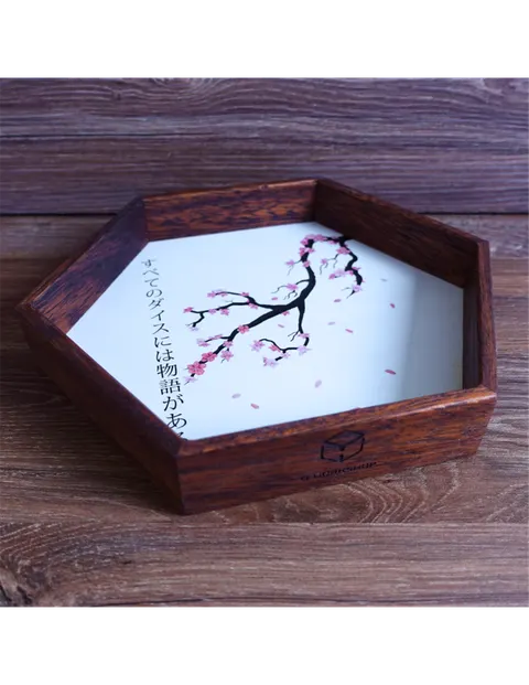 Drewniany Dice Tray - Kanji