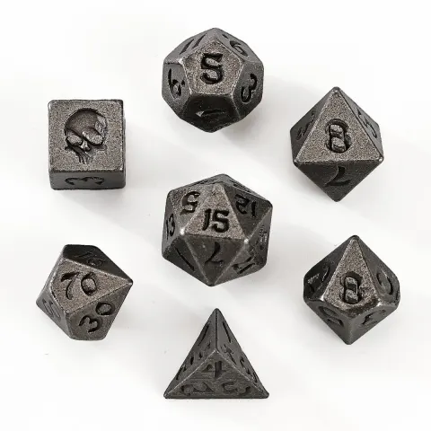 Zestaw kości: Unseelie Mini Metal RPG - Ancient Silver