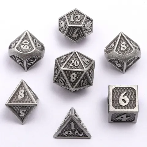 Zestaw kości: Solid Metal Mini Behemoth - Brushed Silver