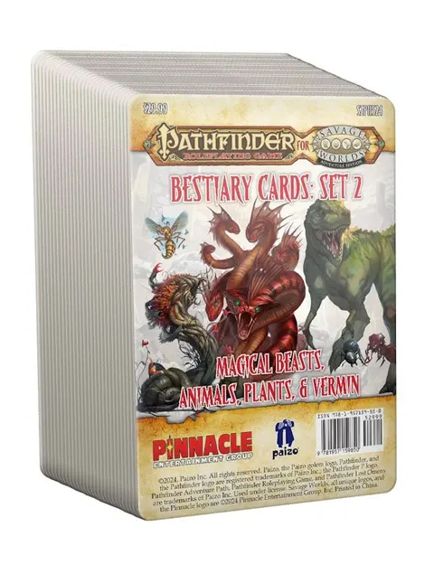 Pathfinder® for Savage Worlds: Bestiary Cards Pack 2 – Magical Beasts, Animals, Plants, & Vermin