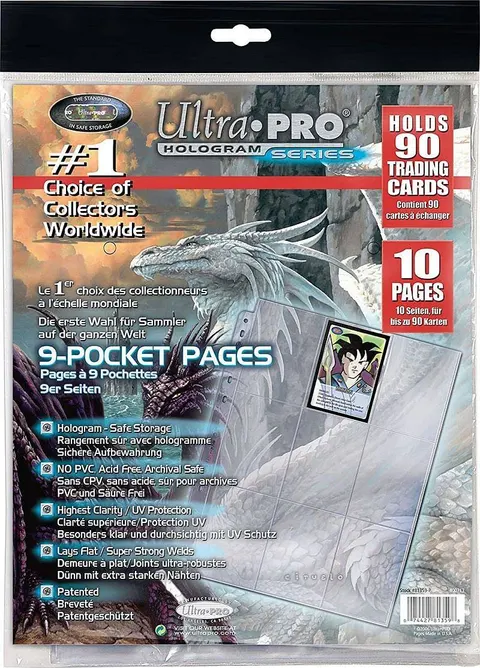Strona do klasera/segregatora: Ultra-Pro Platinum Series - 9 kieszeni na karty (70 x 92 mm) - 10 sztuk