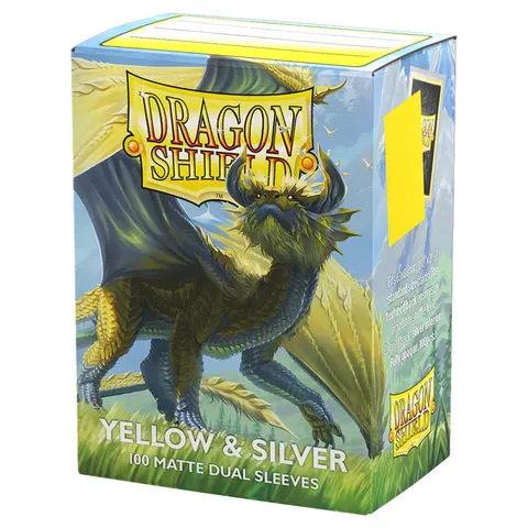 Koszulki na karty Dragon Shield: Matte Dual - Yellow & Silver - 100 sztuk