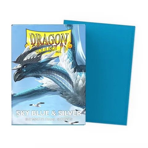 Koszulki na karty Dragon Shield: Matte Dual - Sky Blue & Silver - 100 sztuk