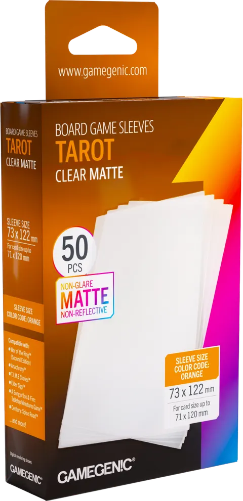 Koszulki na karty Gamegenic: Tarot (73x122 mm) - Clear Matte - 50 sztuk