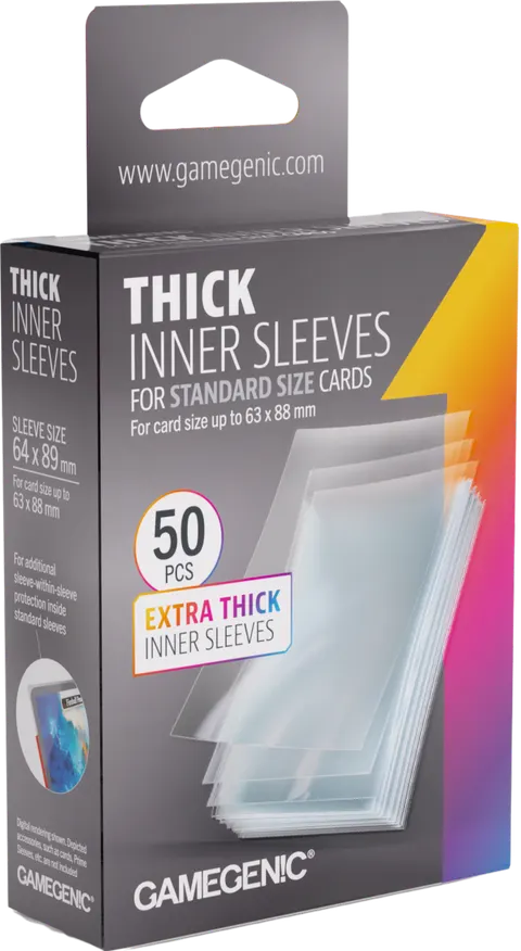 Koszulki na karty Gamegenic: Thick Inner Sleeves - Standard (64x89 mm) - 50 sztuk