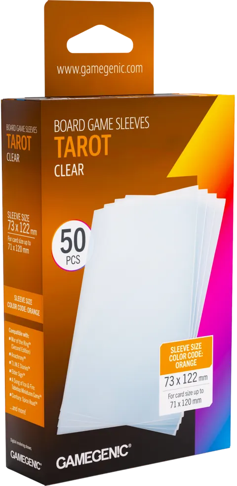 Koszulki na karty Gamegenic: Tarot (73x122 mm) - Clear - 50 sztuk