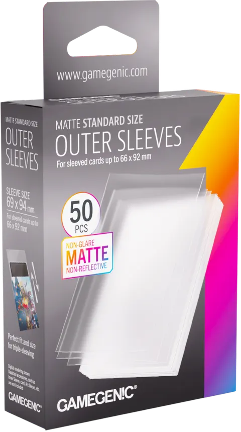 Koszulki na karty Gamegenic: Matte Outer Sleeves - Standard (69x94 mm) - 50 sztuk