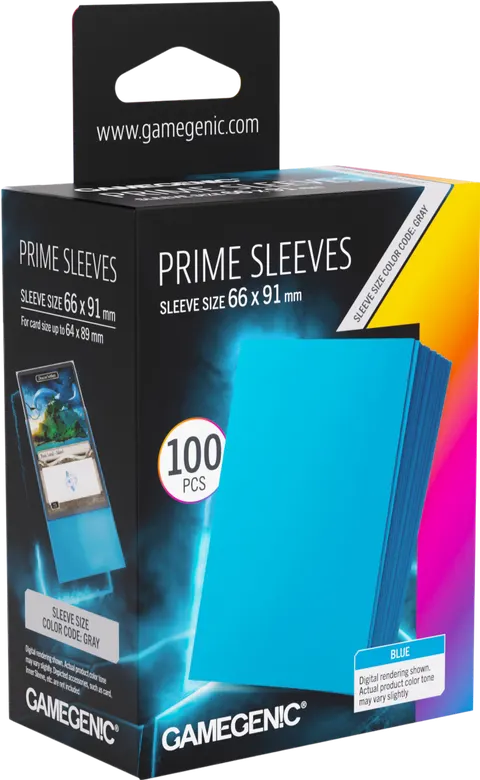 Koszulki na karty Gamegenic: Prime Sleeves (66x91 mm) - Blue - 100 sztuk